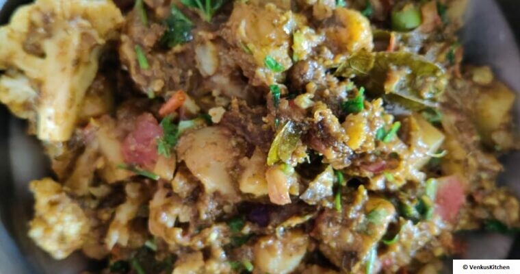 Potato Cauliflower With Sorrel Curry ( Gongura Alu and Cauliflower Curry )