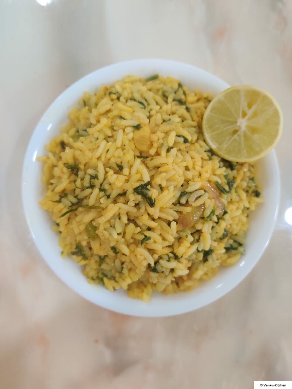 Capsicum and palak rice