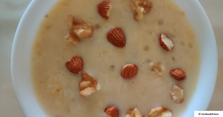 Pesalapapu Sagubuyam Payasam ( green gram and sabudana payasam )